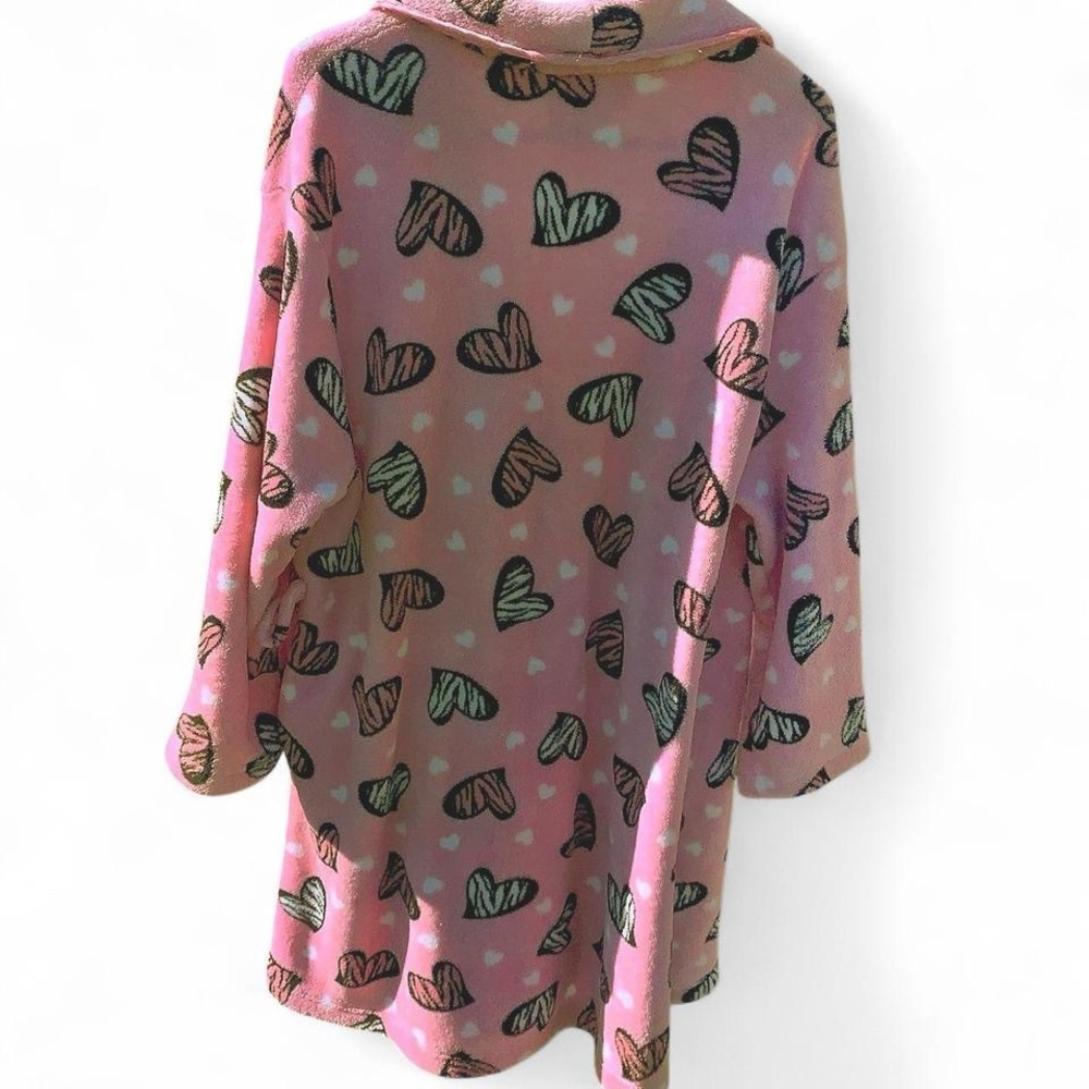 Soft Pink Heart Patterned Women's Robe - Picture 2 of 7